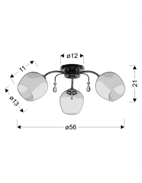 CANDELLUX ZACHERA LAMPA SUFITOWA 3X40W E27 BIAŁY 33-77981