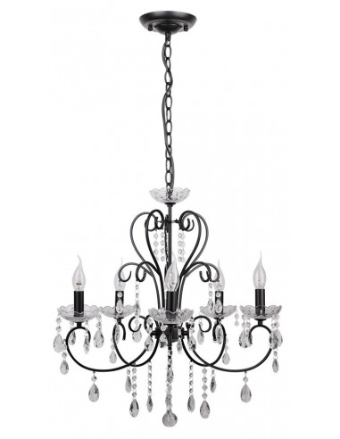 CANDELLUX AURORA LAMPA WISZĄCA 5*40W E14 CZARNY 35-73730