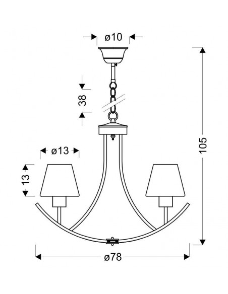 CANDELLUX LONDYN LAMPA WISZĄCA 6X60W E27 CZARNY 36-38845