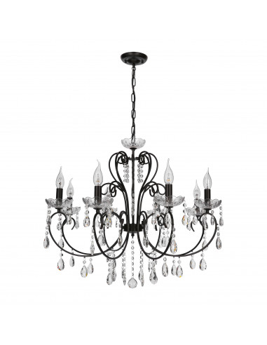 CANDELLUX AURORA LAMPA WISZĄCA 8*40W E14 CZARNY 38-73747