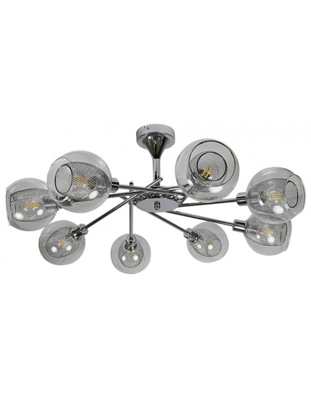 CANDELLUX OZZO LAMPA WISZĄCA 8X40W E14 CHROM KLOSZ BEZBARWNY 38-72283