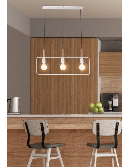CANDELLUX FRAME LAMPA WISZĄCA 3X60W E27 BIAŁY 33-73532