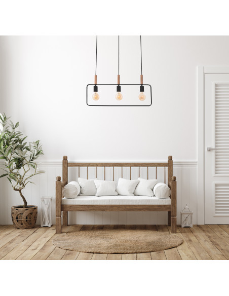 CANDELLUX FRAME LAMPA WISZĄCA 3X60W E27 CZARNY 33-73525