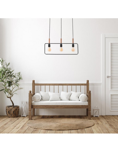 CANDELLUX FRAME LAMPA WISZĄCA 3X60W E27 CZARNY 33-73525