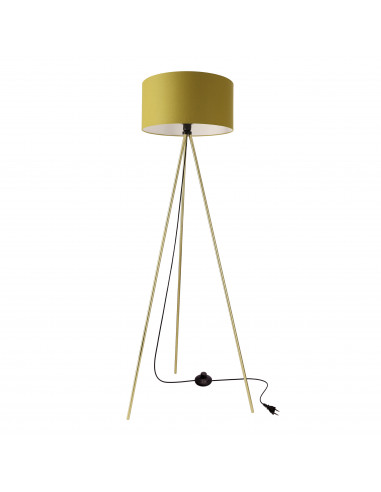 CANDELLUX VANTI  lampa podłogowa złoty 1x40W E27 abażur limonkowy 51-44709