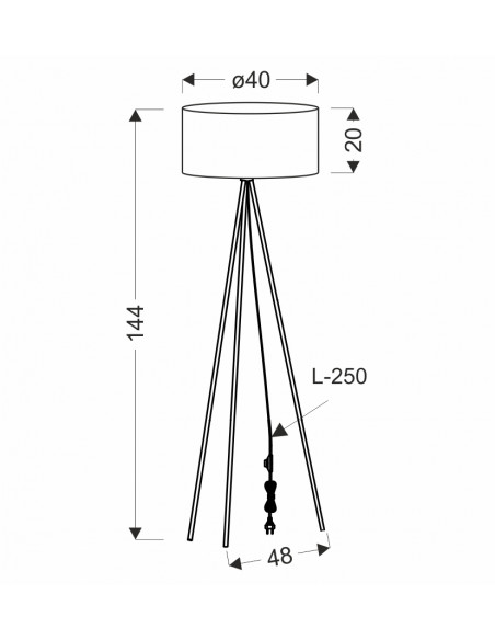 CANDELLUX VANTI  lampa podłogowa złoty 1x40W E27 abażur limonkowy 51-44709