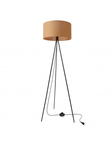 CANDELLUX VANTI lampa podłogowa czarny 1x40W E27 abażur brzoskwiniowy 51-44716