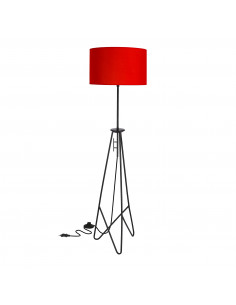CANDELLUX FLOAT LAMPA PODŁOGOWA CZARNA 1X60W E27 ABAŻUR CZERWONY 51-78834