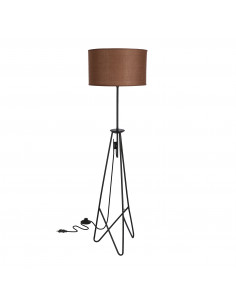 CANDELLUX FLOAT LAMPA PODŁOGOWA CZARNA 1X60W E27 ABAŻUR TIMBER CIEMNY 51-80172
