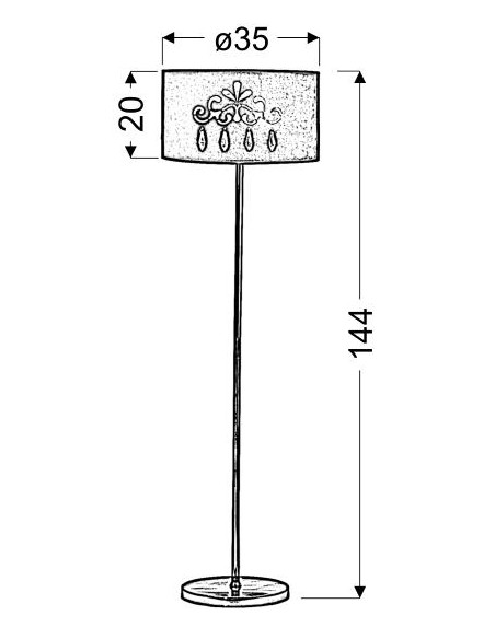 CANDELLUX DECOR LAMPA PODLOGOWA CZERWONA 1X60W E27 + ABAŻUR 77-30729 51-81158