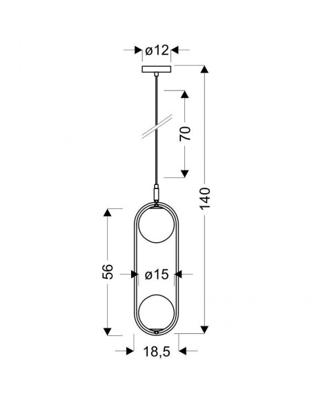 CANDELLUX Cordel zwis 2x28w g9 czarny 32-10155