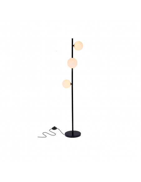 CANDELLUX Kama lampa podłogowa czarny+złoty 3x28w g9 klosz biały 53-01238
