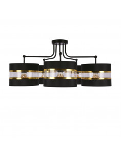 CANDELLUX Andy lampa wisząca czarny 5x40w e27 abażur czarny+złoty 35-06158