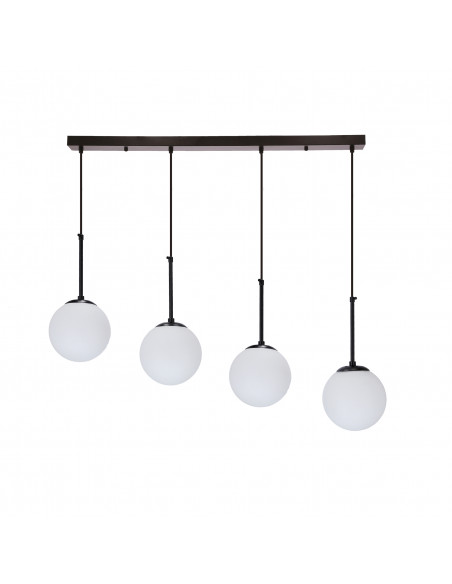 CANDELLUX Pompei lampy wiszące czarny 4x4x40 e27 klosz biały 34-09630