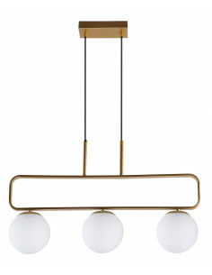 CANDELLUX Jove lampa wisząca mosiądz 3x20w g9 klosz biały 33-01573