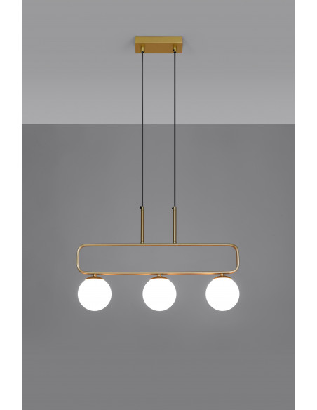 CANDELLUX Jove lampa wisząca mosiądz 3x20w g9 klosz biały 33-01573