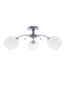 CANDELLUX Estar lampa sufitowa chromowy 3x40w e27 klosz biały 33-09432