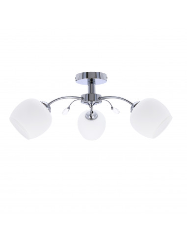CANDELLUX Estar lampa sufitowa chromowy 3x40w e27 klosz biały 33-09432