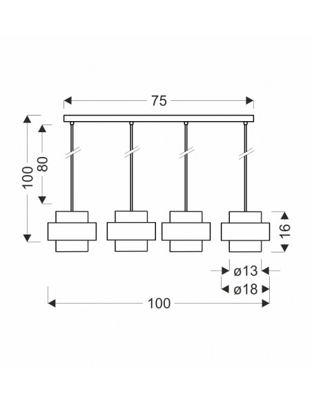 CANDELLUX Spiega lampa wisząca czarny+mosiężny 4x60w e27 klosz dymiony 34-09517