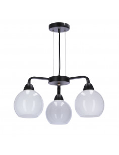 CANDELLUX Caldera lampa wisząca czarny 3x60w e27 klosz biały 33-16232