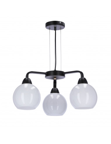 CANDELLUX Caldera lampa wisząca czarny 3x60w e27 klosz biały 33-16232