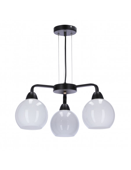 CANDELLUX Caldera lampa wisząca czarny 3x60w e27 klosz biały 33-16232