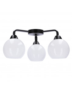 CANDELLUX Caldera lampa sufitowa ampla czarny 3x60w e27 klosz biały 33-17093