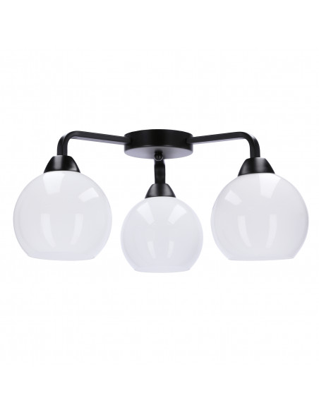 CANDELLUX Caldera lampa sufitowa ampla czarny 3x60w e27 klosz biały 33-17093