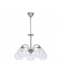 CANDELLUX Baida lampa wisząca satynowy 5x60w e27 klosz matowo transparentny 35-17123
