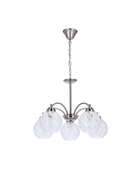 CANDELLUX Baida lampa wisząca satynowy 5x60w e27 klosz matowo transparentny 35-17123