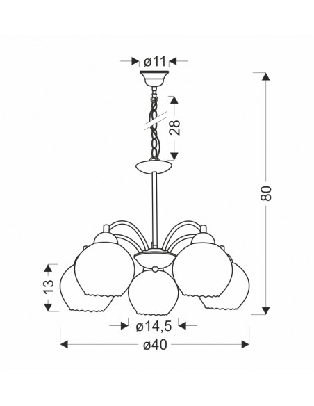 CANDELLUX Baida lampa wisząca satynowy 5x60w e27 klosz matowo transparentny 35-17123
