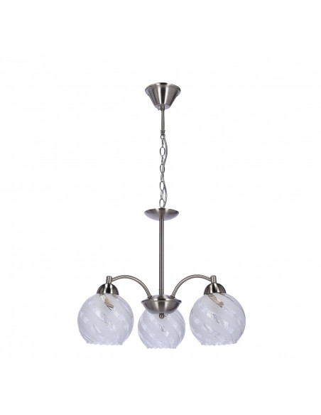 CANDELLUX Baida lampa wisząca satynowy 3x60w e27 klosz matowo transparentny 33-16409