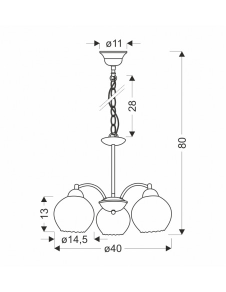 CANDELLUX Baida lampa wisząca satynowy 3x60w e27 klosz matowo transparentny 33-16409