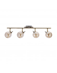 CANDELLUX Lentini lampa sufitowa listwa patynowy 4x40w g9 klosz bursztynowy 94-16362