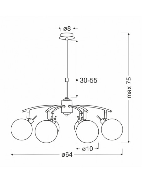 CANDELLUX Lentini lampa wisząca patynowy 6x40w g9 klosz bursztynowy 36-16386