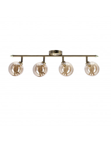 CANDELLUX Rodia lampa sufitowa listwa patynowy 4x40w g9 klosz bursztynowy 94-16560