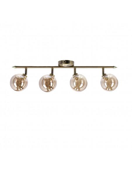 CANDELLUX Rodia lampa sufitowa listwa patynowy 4x40w g9 klosz bursztynowy 94-16560