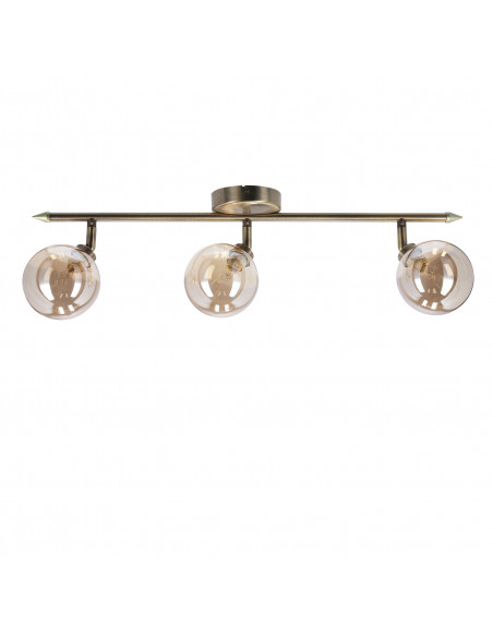 CANDELLUX Rodia lampa sufitowa listwa patynowy 3x40w g9 klosz bursztynowy 93-16546