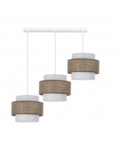 CANDELLUX Juta lampa wisząca biały 3x40w e27 abażur biały+beżowy 33-18052