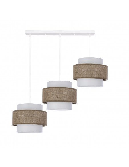 CANDELLUX Juta lampa wisząca biały 3x40w e27 abażur biały+beżowy 33-18052