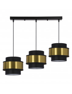 CANDELLUX Prestige lampa wisząca czarny 3x40w e27 abażur czarny+złoty 33-17932