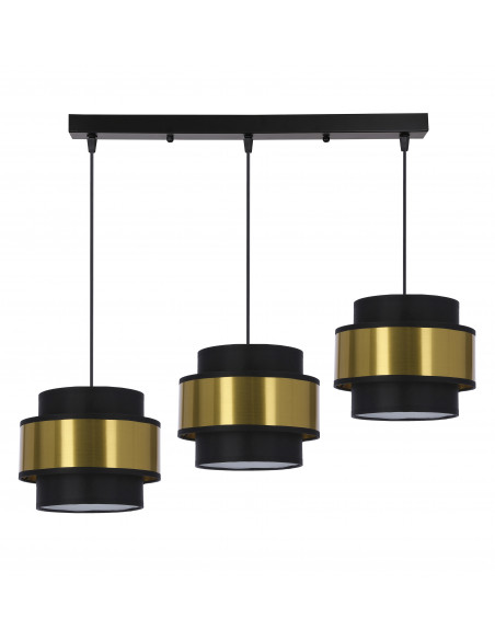 CANDELLUX Prestige lampa wisząca czarny 3x40w e27 abażur czarny+złoty 33-17932