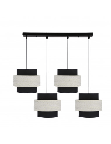 CANDELLUX Benta lampa wisząca czarny 4x40w e27 abażur czarny+kremowy 34-17840