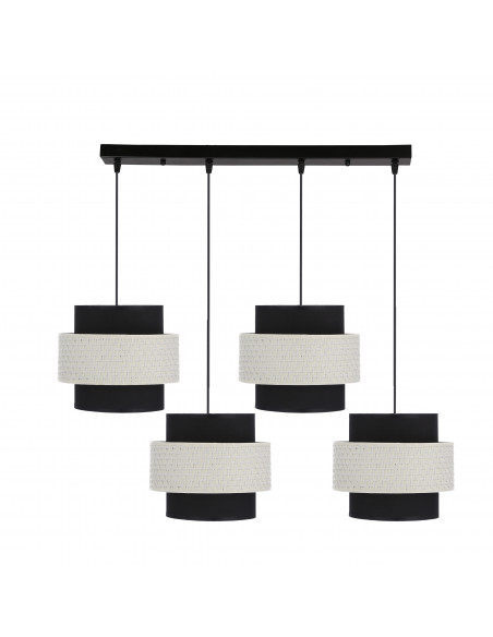 CANDELLUX Benta lampa wisząca czarny 4x40w e27 abażur czarny+kremowy 34-17840