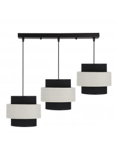 CANDELLUX Benta lampa wisząca czarny 3x40w e27 abażur czarny+kremowy 33-17826
