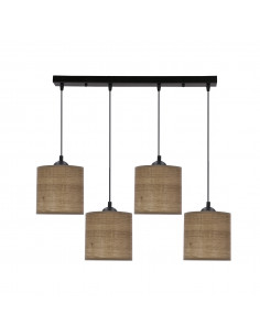 CANDELLUX LEGNO LAMPA WISZĄCA CZARNY 15 4X40W E27 ABAŻUR ORZECHOWY 34-18366