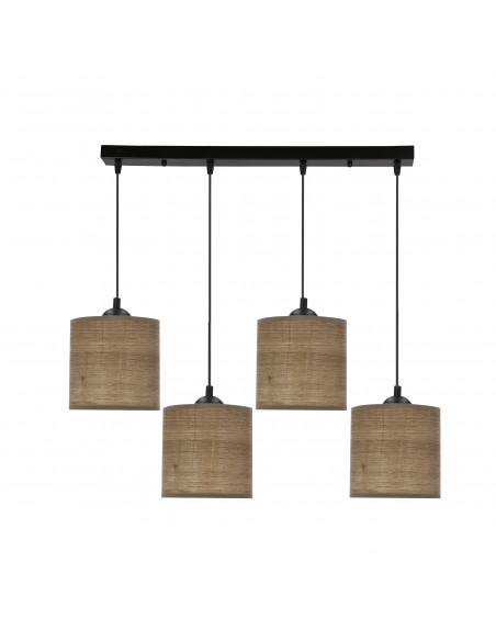 CANDELLUX LEGNO LAMPA WISZĄCA CZARNY 15 4X40W E27 ABAŻUR ORZECHOWY 34-18366