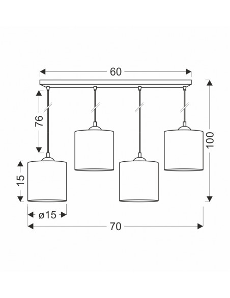 CANDELLUX LEGNO LAMPA WISZĄCA CZARNY 15 4X40W E27 ABAŻUR ORZECHOWY 34-18366