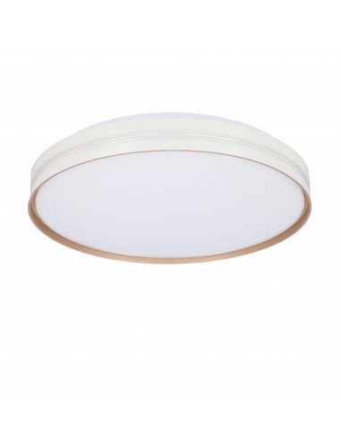 CANDELLUX MONTANA LAMPA SUFITOWA PLAFON BIAŁY+ZŁOTY 24W LED 40 CM KLOSZ BIAŁY 14-11312