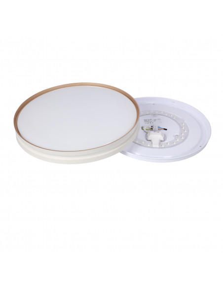 CANDELLUX MONTANA LAMPA SUFITOWA PLAFON BIAŁY+ZŁOTY 24W LED 40 CM KLOSZ BIAŁY 14-11312
